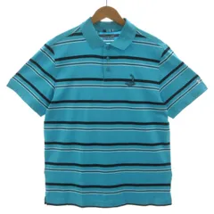 アンダーアーマー UNDER ARMOUR ボーダーポロシャツ LOOSE ヒートギア heatgear ロゴプリント PINEHURST1895刺繍 半袖 ブルー系 水色 ネイビー 紺 ホワイト 白 LG