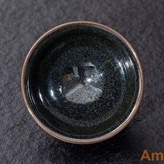 陶芸家 三浦硃鈴 珠鈴 ぐい呑 盃 酒器 孔雀釉 天目釉 天目盃 共箱