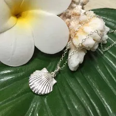 ハワイアンジュエリー シルバーチェーン付きペンダントネックレス シェル シルバー925 レディース クリスマス ギフト 誕生日 記念日