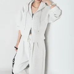 ESICA同型　[SET]スウェットドルマンジップフードパーカー+スウェットコクーンイージーパンツ