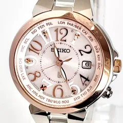 【セイコー ルキア レディース 腕時計 稼働 電波ソーラー 磨き済み】SEIKO LUKIA 美品 白文字盤 ゴールド