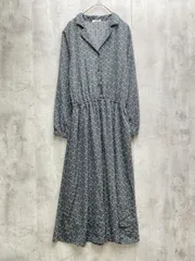 GLACIER グラシア Honeys 小花柄 総柄 長袖 ワンピース sizeM/緑 ◇■レディース