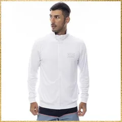 ☆彡送料無料でお届け☆彡S_ホワイト 長袖スタンドカラージップラッシュガード