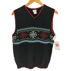 タルボット TALBOTS インドネシア製 Vネック ノルディック柄 コットン ニットベスト レディース  18