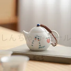【新品?未使用】 小さい 猫 急須 ティーポット 陶磁器 !-利用不可文字-! 油差し !-利用不可文字-! 油ポット 一人暮らし かわいい おしゃれ のサムネイル