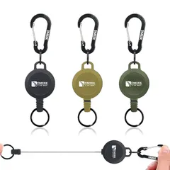 【新品】 [DMEEK] 3個セット リールキーホルダー カラビナ付き リールストラップ 鍵 リール 伸縮性リール式キーリール 金属ワイヤー60cm キーケース 子供 リール付き 軽量 強力 耐荷重 頑丈 落下防止コード 紛失防止 吊り下げ名札 キャンプ  0