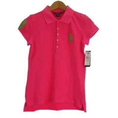 ポロ ラルフローレン POLO RALPH LAUREN タグ付き ビッグポニー ポロシャツ 半袖 刺繍 ピンク 16 XL ☆AA★ ■EC