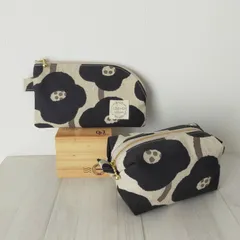 ハンドメイド　ファスナーポーチセット　キャラメルポーチ　ボックスポーチ　L字ポーチ　可愛い　北欧　花柄　プレゼント　贈り物