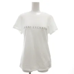アルマーニエクスチェンジ A/X ARMANI EXCHANGE タグ付き Tシャツ カットソー クルーネック ラメ ロゴ L 白 ホワイト /GV