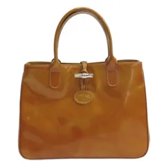 ロンシャン LONGCHAMP ロゾ エナメル トート バッグ ハンド オレンジ
