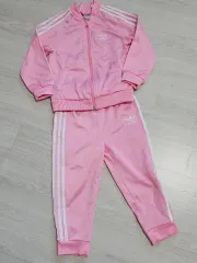 128-アディダス キッズ 正規品 ジャージ セットアップ トラックジャージ 上下セット (95)