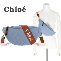 Chloe Kids クロエ キッズ ボディバッグ 2026年初夏新作 デニムブルー 大人もOK ショルダー ベルトバッグ ロゴ レディース ウエストポーチ コットン C20880