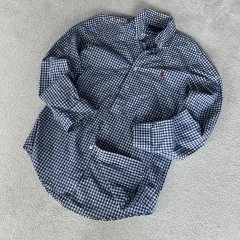 POLO RALPH LAUREN ポロラルフローレン ネイビー ギンガムチェック シャツ S