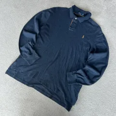 ポロラルフローレン ネイビー 長袖 カラーTシャツ M