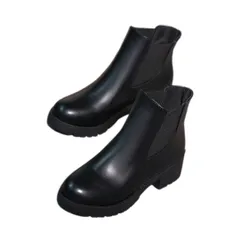 [DeerLuxe] 女性用サイドゴアレインブーツ 脱ぎ着しやすいブーツ 丈短いぶーつ 黒いショートぶーつ 丈短め夏靴 丈短めシンプルな靴 サイドゴアブーティー レインショートブーティ サイドゴアレインシューズ 滑らない靴 防 [ブラック] [23.0 cm]