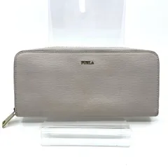 FURLA フルラ 長財布 ロゴ ゴールド金具 ラウンドファスナー 無地 内生地ピンク レディース レザー