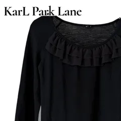 Karl Park Lane カールパークレーン ブラック フリルカットソー ウール100% 日本製 Mサイズ レディース フェミニン 上質素材 0001206OCのサムネイル
