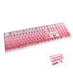 メカニカルキーボード用 キーキャップセット ピンク PBT素材 十字軸対応 カスタムキーキャップ 人間工学設計 フルキーキャップセット