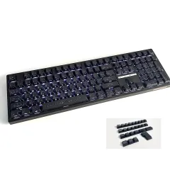 メカニカルキーボード用 キーキャップセット ブラック PBT素材 十字軸対応 カスタムキーキャップ 人間工学設計 フルキーキャップセット