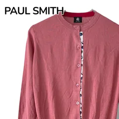 PAUL SMITH ポールスミス カシミヤ混 クルーネック カーディガン レディース Mサイズ ピンク系 レーヨン 上質 オンワード樫山 0001207OC