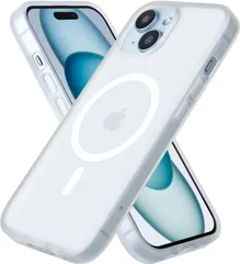 iPhone15 ケース MagSafe対応 マットクリア 耐衝撃 半透明