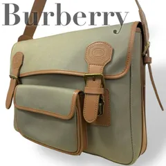 ☆ヴィンテージ★BURBERRY バーバリー★ショルダーバッグ　大容量　A4収納可　斜め掛け　内側ノバチェック　カーキ　ロゴ★♯2276