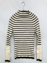 SENSE OF PLACE センスオブプレイス ニット/セーター One アイボリー ナイロン ニット ボーダー柄 ミドル丈 長袖 タートルネック/ハイネック