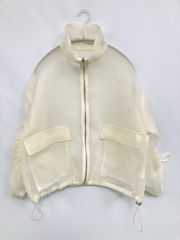 AS KNOW AS PINKY アズノゥアズピンキー ブルゾン M ホワイト 無地 ショート丈 フードなし ジップアップ