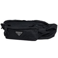 中古】PRADA プラダ ウエストバッグ ボディバッグ ナイロン 黒 三角