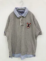 TOMMY HILFIGER トミーヒルフィガー ポロシャツ XL グレー 無地 半袖