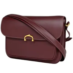カルティエ CARTIER マストライン ショルダーバッグ ショルダーバッグ レザー ボルドー レディース 【中古】