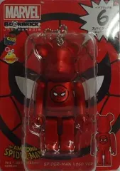 【中古】フィギュア BE＠RBRIC-ベアブリック- 6.スパイダーマン(ロゴver.) 「Happyくじ  MARVEL×BE＠RBRICK」 ベアブリック賞 スパイダーマンシリーズ