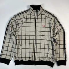 フレッドペリー　トラックジャケット　ポルトガル製　チェック柄　ワッペン刺繍ロゴ