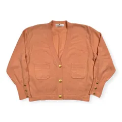 カシミヤ100% Pierre Cardin ピエールカルダン 金ボタン ニット カーディガン サイズ 40 /サーモンピンク/レディース/ビンテージのサムネイル