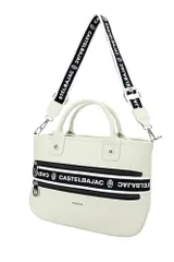 新品 [カステルバジャック] ミニ トートバッグ ビアン B5サイズ ショルダー付 メンズレディース対応 (ポリウレタン(合成皮革) ホワイト/WH)