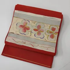 名古屋帯 爪掻き綴れ 金彩美しい花織出し 八寸 正絹 MA-4924