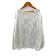 レトロガール RETRO GIRL カットソー 長袖 ラウンドネック シースルー F オフホワイト /SY41