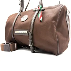 【希少✨】OROBIANCO TecknoMonster 2way shoulderbag オロビアンコ テクノモンスター ショルダーバッグ トリコロールリボン ロック付き ボストンバッグ ブラック 大容量収納可能 ブラウンのサムネイル