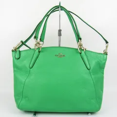 コーチ レザーショルダーバッグ ハンドバッグ 2way 鞄 カバン ブランド レディース グリーン COACH 【中古】