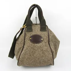 ボルボネーゼ ショルダーバッグ ハンドバッグ 2way ウズラ柄 鞄 カバン ブランド レディース ブラウン BORBONESE 【中古】