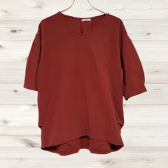 A1355 グラシア GLACIER Tシャツ 長袖 五分袖(M) 赤 無地 Vネック