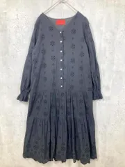 Somari ソマリ wds0152 コットン レース ギャザー ティアード ワンピース size1/黒 ■■ レディース