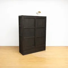 黒色　収納棚　戸棚　高さ約150㎝　M078　古道具　ビンテージ　アンティーク