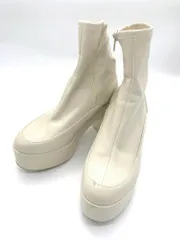 JEANASIS ジーナシス 厚底 プラットフォームストレッチ ブーツ sizeL/アイボリー ■■レディース