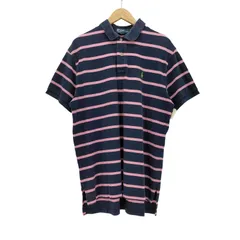 ポロバイラルフローレン Polo by RALPH LAUREN 90S ポニー 刺繍 ボーダー S/S ポロシャツ  メンズ import：L 