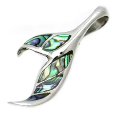 シルバー925 ホエールテール シェル入り ペンダントトップ メンズ uh ハワイアンジュエリー