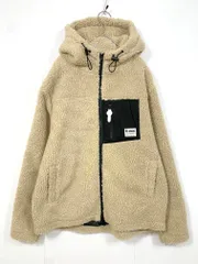 no sweat×ADMIX ユニセックス もこもこ シェルパ ボア フリース ／ ジップアップ パーカー ジャケット size48/ベージュ ◆■メンズ