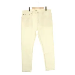 ポロ ラルフローレン POLO RALPH LAUREN デニムパンツ ジーンズ ロゴ ジッパーフライ コットン 36 32 白 /NR ■GY18
