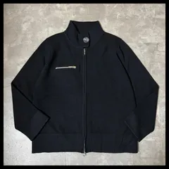 ブルゾン ブラック ダブルジップ スタンドカラー ニットジャケット メンズ 古着