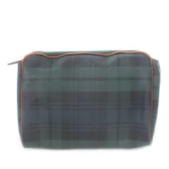 POLO ラルフローレン グレンチェックPVC/レザー ラージボストンバッグ